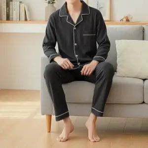 [모스트맘]줄카라파자마세트 남 블랙