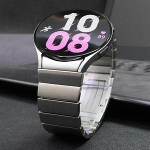 삼성 갤럭시 워치 FE 7 6 5 4 40mm 44mm용 링크 47mm용 43mm 팔찌, 클래식 갭 밴드 티타늄 노 퀵핏