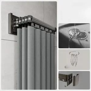 샤워 커튼 벙수 가림막 욕실 부스 EVA 방수 접이식 흡착판 포함 파티션용 무타공 건습 분리