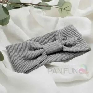 리본 골지 헤어밴드 연그레이 여성헤어밴드 골지머리밴드 골지머리띠 와이드헤어밴드 넓은머리띠