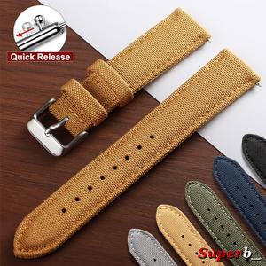 방수 세일클로스 시계줄 퀵 릴리스 20mm 22mm 시계 스트랩 블랙 블랑팡 오메가용 양면 나일론