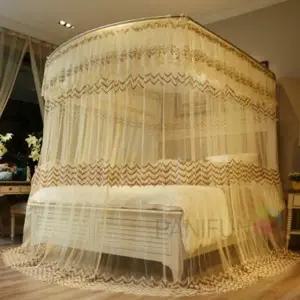 캐노피 침대모기장 120x200베이지 커튼방충망 실내모기장 레일모기장 패밀리모기장 레이스모기장