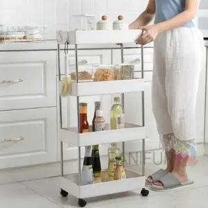 4단 이동식 틈새선반 22cm 스틸 구석선반 바퀴달린선반 세탁실트롤리 틈새트롤리 틈새수납