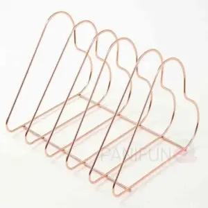 하트 책꽂이 로즈골드 책상위수납 철제책꽂이 스탠딩책꽂이 잡지꽂이 이동식책꽂이