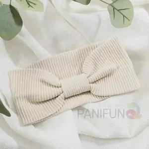 리본 골지 헤어밴드 아이보리 면헤어밴드 골지머리밴드 심플머리띠 여성헤어밴드 여자머리띠