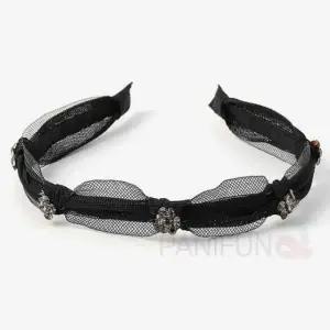 꽃 큐빅 머리띠 블랙 헤어액세서리 여성머리띠 헤어밴드머리띠 예쁜머리띠 헤어머리띠