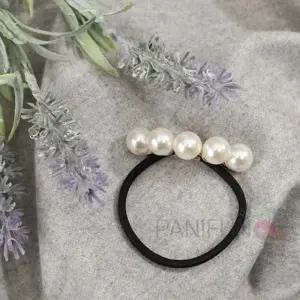 진주 머리끈 포인트머리끈 장식머리끈 머리고무줄 반묶음머리끈 고무줄머리끈