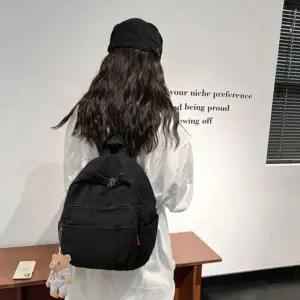 여성 캐쥬얼 백팩 곰인형키링 학생가방 대 여성 귀여운 가방 학생 여행 캐쥬얼 백팩 고등 곰인형 중