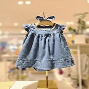 [블루독베이비 10] 26SS신상 (BL)데님원피스형바디수트(백일돌아기옷) (4631360402)