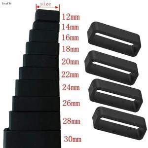 고무 시계 밴드 블랙 스트랩 루프 링 실리콘 액세서리 홀더 24 30Mm 로커 20 28 26 12 14 22 18 4Pcs 16