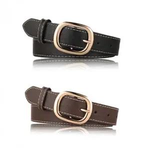 여성용 세련된 슬림핏 정장 팬츠 데님 캐주얼 벨트