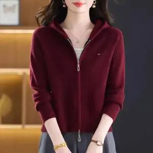 여사친 니트 캐주얼 봄 가디건 봄가을 후드 집업 카디건 아우터 상의 쇼트 스웨터 OP3