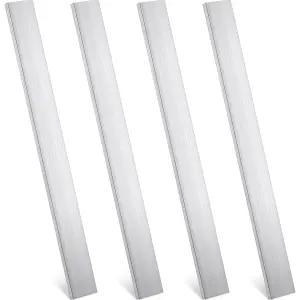 히카러 4개 알루미늄 플랫 바 1/4인치 두께 1 x 12 정사각형 판 6061 스톡 금속 6mm 25mm 305mm 은색