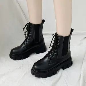 [굿쇼핑몰]230260mm 통굽 첼시부츠 워커 4cm