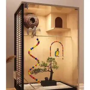 앵무새 놀이터 하우스 조류용품 대형 날림장선반 새장