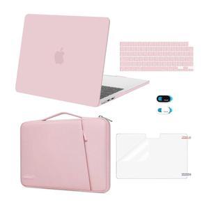 맥북 에어 13인치 케이스 20262020202020202020202020202020202020202020202020202022년 M4 A3240 M3 A311 M2 A2681 플라스틱 하드 쉘 & 360 보호 베벨 백 키보드커버 웹캠 커버 스크린 필름 베이비 핑크 분홍색