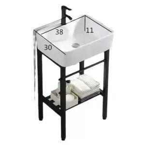 간이세면대 이동식 자취방 43X36세면대+프레임 하부장 스탠드 욕실 무타공