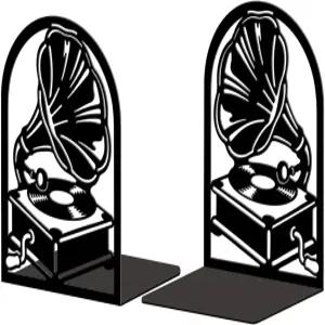 진열대용 피코블루 메탈 북엔드 사무실 책상 선반 방 5.3 x4.3 x7.9 주철 심플 톨 1쌍 (음향 사진)