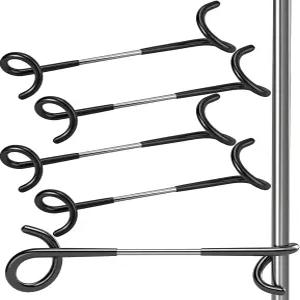 리펑 4팩 캠핑 랜턴 후크 걸이 10인치 스탠드 야외 조명 텐트 폴 이중 끝 권선 야드 새 모이통 식물 나무