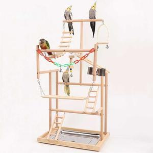 앵무새 놀이터 새장 거실 나무 스텐 카트 반려동물 미니 3가지 천장 앵무새하우스