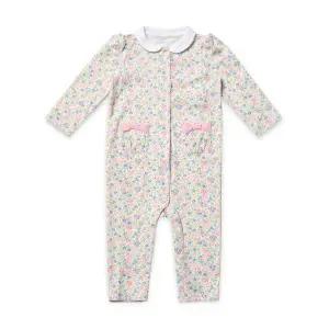 폴로 칠드런 베이비 여아 프린트 코튼 커버올 화이트 FB854692