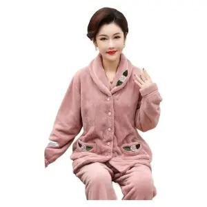 할머니수면잠옷 실내복 어르신 겨울내복 극세사 엄마옷 순면 중년 요양원 겨울 여성잠옷