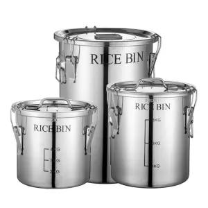 올스텐 밀폐용기 원형통 304 이동식 보관용기 스테인레스