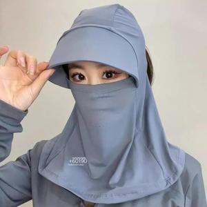 아이스 실크 선햇 페이스 챙 마스크 반팔 사이클 전기 패션 등산 바이저 스타일 제작