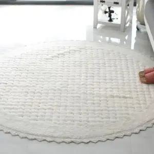 거실 면원형러그 150cm 아이보리 러그 아기방 카페트
