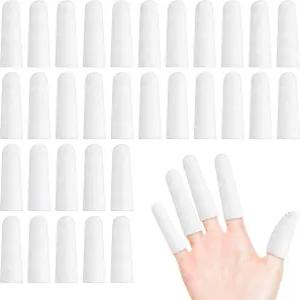 200개의 면봉 - 천봉봉봉봉봉봉봉봉지 보호 커버 흰색봉봉봉지 보호대 손가락 끝을 위한 엄지 (흰색)