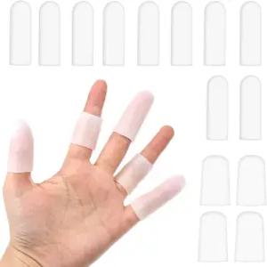 14개의 실리콘 핑거 프로텍터 방수 젤 엄지 작은 코트 스톨 커버는 손가락 갈라짐 글씨 쓰기 를 해줍니다