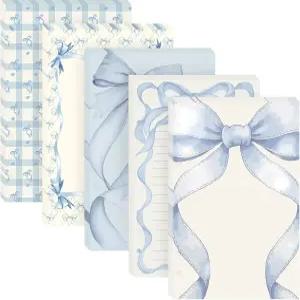 Pineraap 100매 블루 보우 A5 플래너용 리필 용지 삽입 바인더 두꺼운 루즈 6 링 노트북 다이어리 예산