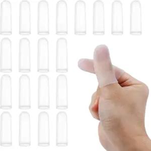 타훌릭 젤 핑거 코트 실리콘 프로텍터 20개 팁 지지대 엄지 보호 손 습진용 슬리브 크래킹 관절염