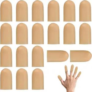 TNJPESSK 20개 젤 핑거 코트 보호대 실리콘 슬리브 지지대 수공예 타이핑 인쇄용 방수 엄지 커버 페인팅