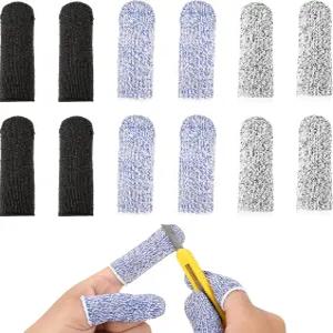 절단 저항성 핑거 코트 음식물 절단용 12팩 재사용 가능 슬리브 보호대 미끄럼 방지 커버 코바늘 뜨개질
