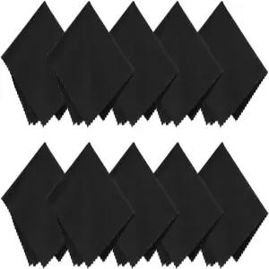 10Pcs 블랙 측정 및 분석 기기 렌즈 안경용 티스 엣지 프리미엄 극세사 클리닝 천 스크린 안경 케어