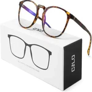CNLO 블루 라이트 차단 안경 컴퓨터 안티 스트레인 경량 프레임 남녀... (암버)