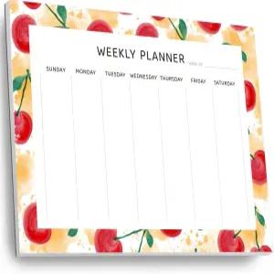 날짜가 지정되지 않은 주간 플래너 메모장 52장 찢어서 목록 책상 패드 캘린더 일일 습관 추적/메뉴 계획을