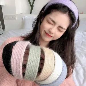 따뜻한 겨울 머리띠 데일리 머리띠 여자 니트 헤어밴드 악세사리