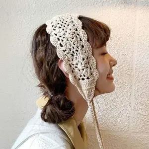 뜨개 여성 헤어밴드 코바늘 에스닉 헤어밴드 데일리 여름