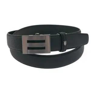 [갤러리아] (레노마셔츠) FOCE 소가죽 흑니켈 무광 방패장식 자동 벨트FPFBE1-202-BK