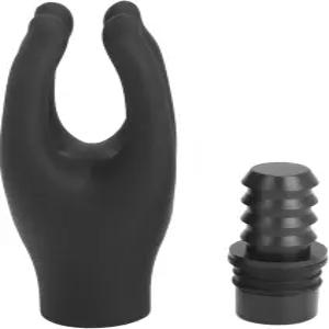 자우르타 페시아 마사지 건 헤드 교체 가능한 4 핑거 인공 손 실리콘 기계 부착물 블랙 구경 0.71-0.75인치