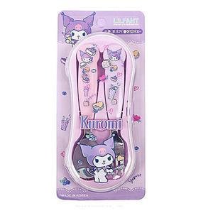 [2개구성] 세트 어린이식기 숟가락 캐릭터 스푼 쿠로미 아동 케이스 편한 포크 HWC27D86