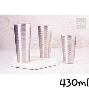 [2개구성] 보냉 휴대용 스텐 진공 이중 스테인 사무실 430ml 실버 보온 텀블러 허니벌집 레스 LWACF5C2