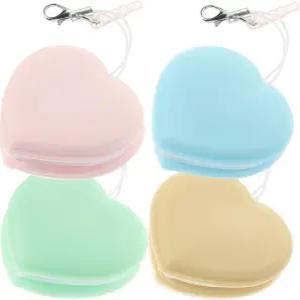 SAFIGLE 하트 모양 마카롱 4팩 - 안경 카메라 휴대폰용 휴대용 렌즈 천 컴팩트한 1.5인치 소프트 정전기