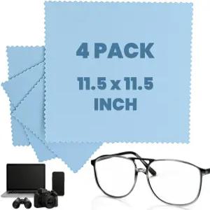 4pcs 대형 극세사 유리 청소용 천 11.5인치 x - 안경 렌즈 전자 스크린 TV 태블릿 PC 보풀 없음 긁힘 없는