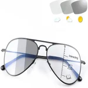 YIMI 포토크로믹 프로그레시브 멀티포커스 리딩 글래스 UV400 선글라스 블루 라이트 차단 비행사 전환 노안