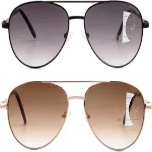 그라디언트 컬러 렌즈가 장착된 라이기스 프로그레시브 선글라스 클래식 남성용 지휘 비행사 금속 판독