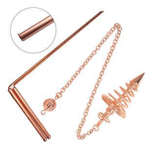 3개/세트 순수 구리 다우징 키트 점술용 금속 물 로드 점술봉 펜듈럼 마법 에너지 탐지기