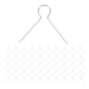 라운드 크리스마스 메탈 후크 스프링 와이어 행거 캡 1/2 실버 도자기 세라믹 유리 장식 계란 50 개